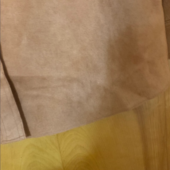 Women's Tan Suede Shirt Jacket - Picture 2 of 6